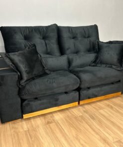 Sofá Retrátil e Reclinável Toronto 2.10m - Preto Veludo