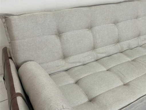 Sofá Cama Berlim 2.11m - Bege/Marrom Linho - Imagem 5
