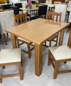 Mesa Eco Laminada 1.10m Com 4 Cadeiras Viena - Avelã