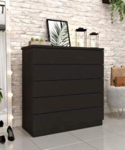 Cômoda Premium 5 Gavetas - Preto