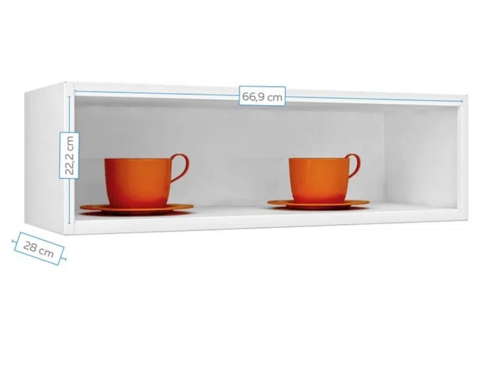 Armário de Cozinha Aéreo Geladeira Luce - Branco - Imagem 3