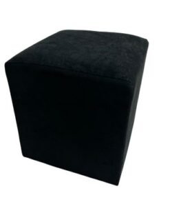 Puff quadrado - Preto Suede