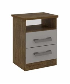Mesa de cabeceira Firenze 2 gavetas - Ipe/Off white