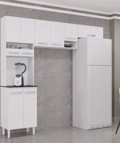 Cozinha Compacta Isadora Branco 8 Portas Larg. 2.02m - Poquema