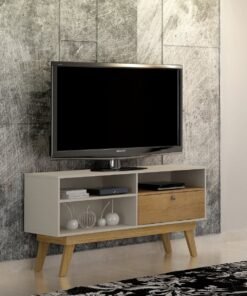 Rack até 50" Houston Off White/Cinamono - VALDEMÓVEIS