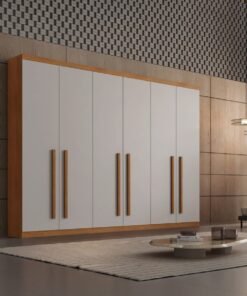 Guarda-Roupa 6 Portas Pernambuco 2,73 m Naturale/Off White - RUFATO