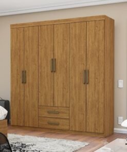 Guarda-Roupa 6 Portas(Sem Espelho/Sem Pés) Áries 1,53 m Cinamono – CARIOCA MÓVEIS