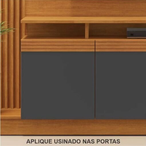 Home Absoluto Cinamomo/Grafite Ripado C/ Led TV até 65 Polegadas Larg. 2.00m - JCM - Imagem 5