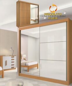 Guarda-Roupa 2 Portas Titanium 2,20 m Cinamono/Off White/Cinamono – D’DORO MÓVEIS