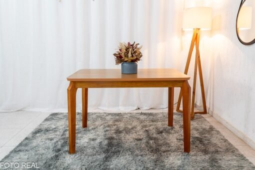 Mesa de Jantar Alegra Tampo Cinamomo 120×80 4 Cadeiras Jade Linho Bege 29011 JCM Madeira Maciça - Imagem 6