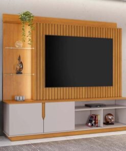 Home Amparo Ripado C/LED  TV até 60 Polegadas Larg. 1.82m Cinamomo/Off JCM