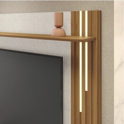 Painel NT 1345 Ripado TV até 65 Polegadas Larg. 1.80m Off/Freijó Notável - Imagem 4