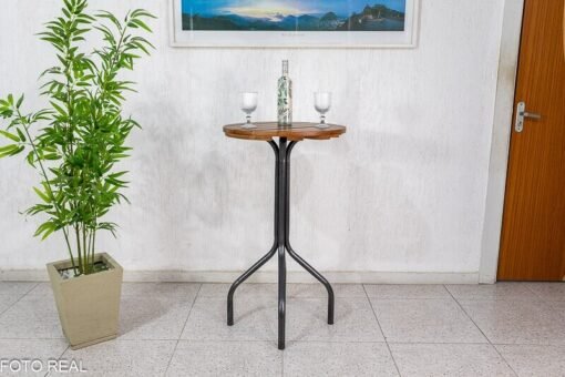 Mesa de Varanda Alta Goiás Tampo de Madeira 60X60 Redonda Teixeira
