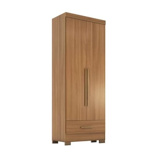 Roupeiro Solteiro Smart Plus (GR2123) Cinamomo 2 Portas 1 Gaveta C/ Pés Larg. 0.85m - Rodial Móveis