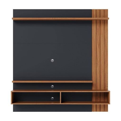 Home Suspenso Juriti Larg. 1.50m para TV até 65 Polegadas Noce Milano/Preto Colibri - Imagem 2