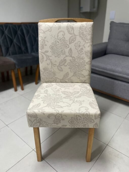 Kit 2 Cadeiras Priscila Imbuia Mel Veludo Bege 224 – AVALON DECOR - Imagem 2