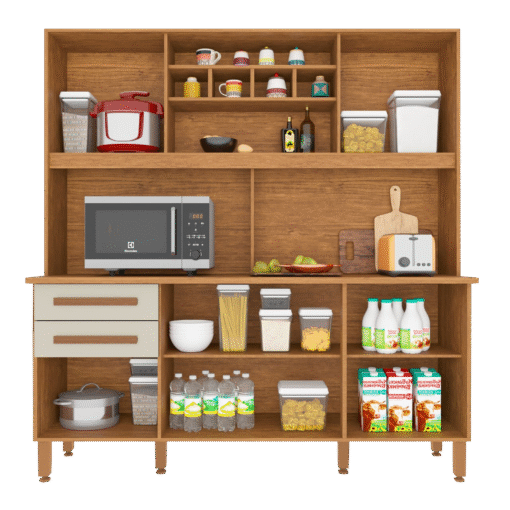 Kit Cozinha Luna/Lara Prime 1,62 m Cinamono/Off White - IMOP - Imagem 3