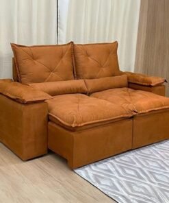 Sofá Retrátil e Reclinável Grécia 2,00 m Terracota – QUINE ESTOFADOS
