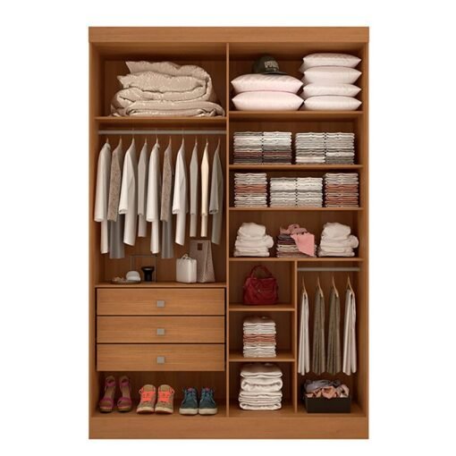 Roupeiro Solteiro Da Vinci Plus Cinamomo/Off 4 Portas 3 Gavetas 100% MDF Larg. 1.85m - D Doro - Imagem 2