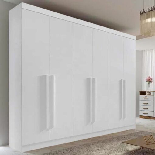 Roupeiro Casal Da Vinci Plus Branco 6 Portas 6 Gavetas 100% MDF Larg. 2.75m - D Doro