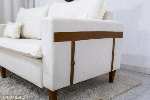 Sofá 3 lugares 2215 Boucle Bege 296 Larg. 2.08m - Imagem 5