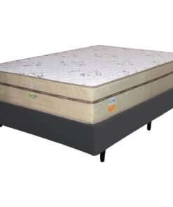 Colchão Casal Toronto D28 + Base Box Simples Corino Preto – ECOTEC + ALTO NÍVEL CAMAS E COLCHÕES