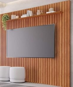 Painel Maragogi Cinamomo Ripado 100% MDF TV até 80 Polegadas Larg. 2.30m - Permóbili