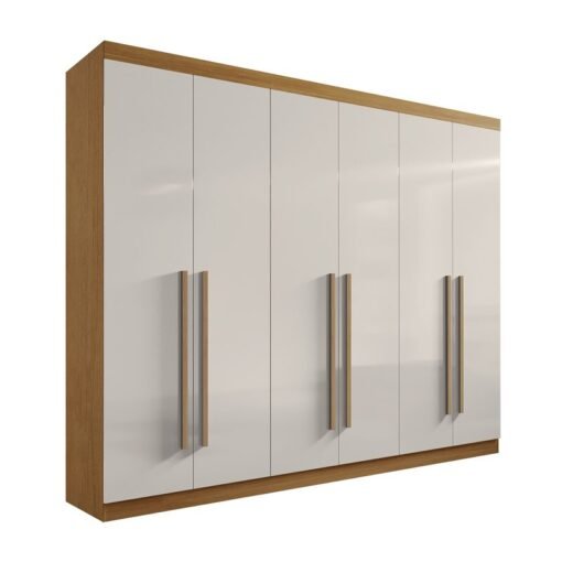 Roupeiro Casal Da Vinci Plus Cinamomo/Off 6 Portas 6 Gavetas 100% MDF Larg. 2.75m - D Doro - Imagem 3