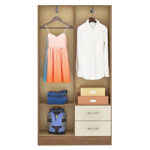 Guarda-Roupa 4 Portas Panamá 4002 + Cômoda 5 Gavetas Aruba Cinamono/Off White – FELLICCI - Imagem 3