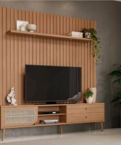 Painel + Rack até 75" TB346F Freijó - DALLA COSTA