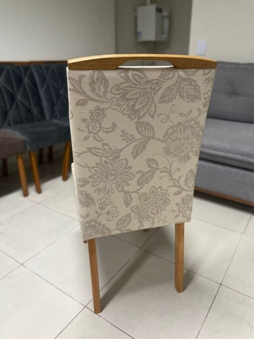 Kit 2 Cadeiras Priscila Imbuia Mel Veludo Bege 224 – AVALON DECOR - Imagem 3