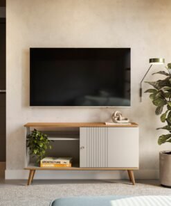 Rack até 50" Rubi Nature/Off White - LINEA BRASIL