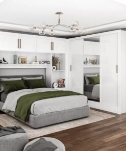 Modulado 4 Portas + Guarda-Roupa 3 Portas Dubai/Santiago Plus Branco – CARIOCA MÓVEIS