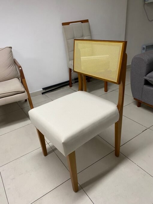 Kit 2 Cadeiras Grécia Mel/Linho Bege – HR MOVELARIA - Imagem 3