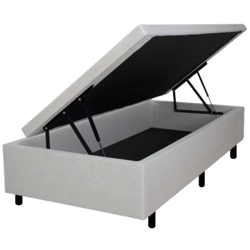 Base Box Solteiro Baú Corino Branco – ALTO NÍVEL CAMAS E COLCHÕES - Imagem 3