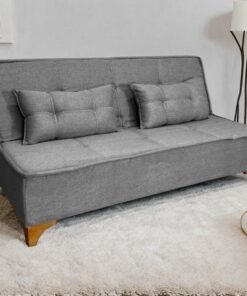 Sofá Cama Zayn 1,86 m Veludo Cinza 06 - BOARETO ESTOFADOS