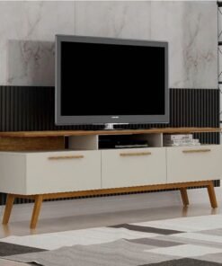 Rack Bancada São Paulo Larg.2.00m TV até 70 Polegadas Off/Cinamomo Valdemoveis