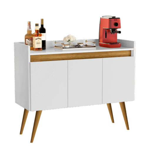 Buffet 3 Portas Gold Branco/Mel/Branco – MÓVEIS PRIMUS - Imagem 6