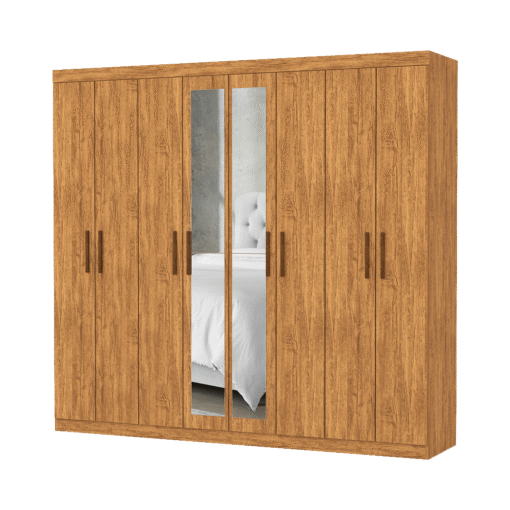 Guarda-Roupa 8 Portas Rubi 2,08 m(Com Espelho)Cinamono - CARIOCA MÓVEIS - Imagem 2