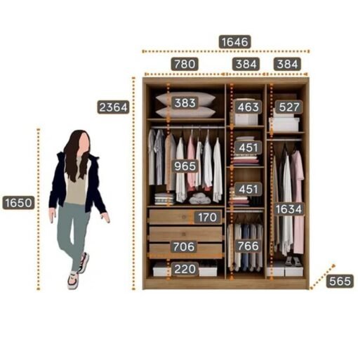Modulado 1 Roupeiro Moderni 4 Pts +  2 Criado Rizon + 1 Canto Oblíquo Rizon  + 1 Aéreo 3 portas Rizon Cumaru/Fendi Novo Horizonte - Imagem 12