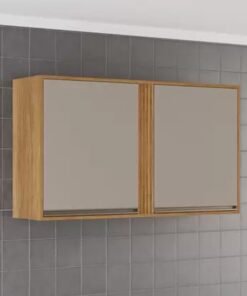 Armário Aéreo Cozinha Pérola 2 Portas Larg. 1.20m Cinamomo/Off Sallêto