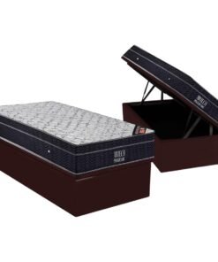Colchão Solteiro Airtech Progressive D26 + Base Box Baú Biostar Marrom – ORTOBOM + BIOSTAR