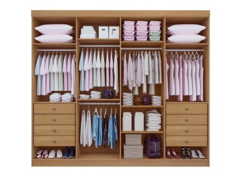 Guarda-Roupa 8 Portas Daymond 2,75 m Branco/Ripado – D’DORO MÓVEIS - Imagem 4