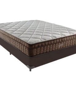 Colchão Casal Star One D28/AG D70 + Base Box Simples Corino Marrom – ANJOS COLCHÕES + ALTO NÍVEL CAMAS E COLCHÕES