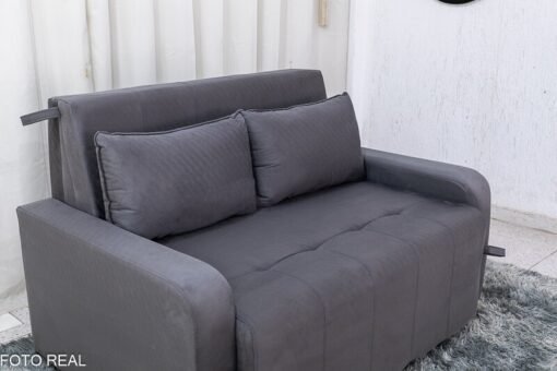 Sofá Cama Amora New Veludinho Cinza 250 Larg. 1.37m - Imagem 4