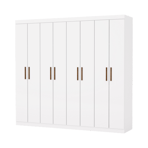 Guarda-Roupa 8 Portas Rubi 2,08 m(Sem Espelho)Branco - CARIOCA MÓVEIS - Imagem 2