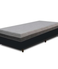 Colchão Solteiro D28/D40 Fit Visco + Base Box Simples Corino Preto – UMAFLEX + ALTO NÍVEL CAMAS E COLCHÕES
