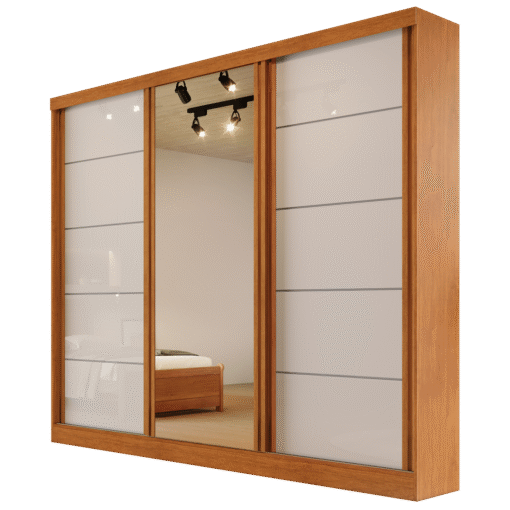 Guarda-Roupa 3 Portas Capri 2,21 m Nature/Off White - BIANCHI - Imagem 7
