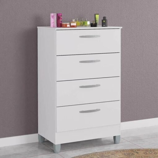Cômoda com 4 Gavetas Branco Larg. 0.59m - Poquema