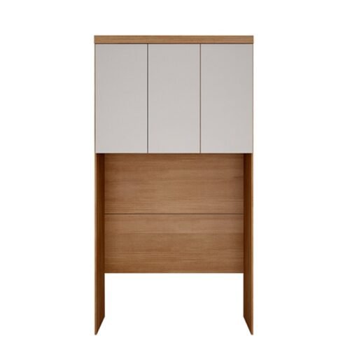 Modulado 1 Roupeiro Moderni 4 Pts +  2 Criado Rizon + 1 Canto Oblíquo Rizon  + 1 Aéreo 3 portas Rizon Cumaru/Fendi Novo Horizonte - Imagem 3